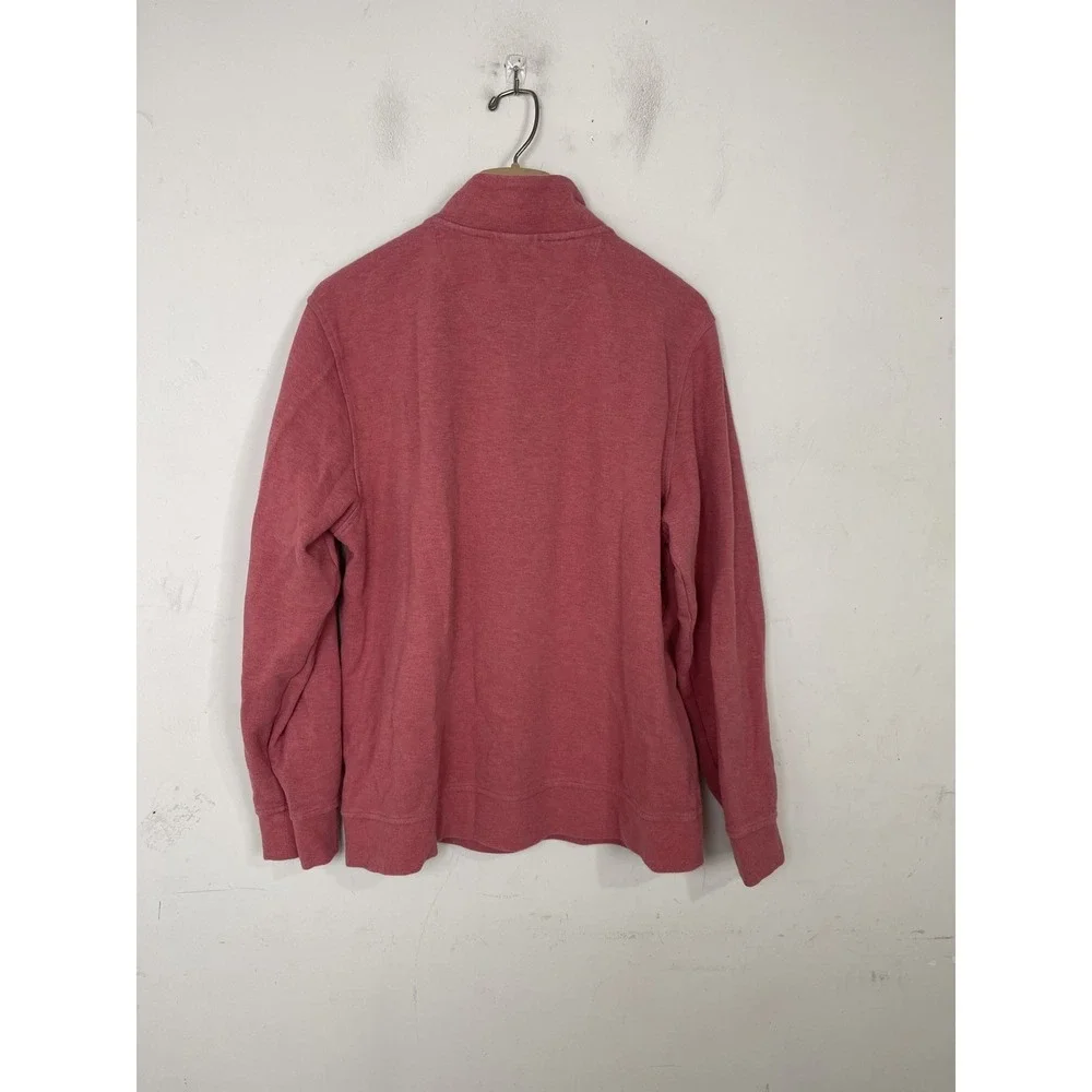 Brooks Brothers Mens Pullover Large Pink 1/4 Zip Long Sleeve Preppy Golf Coastal
